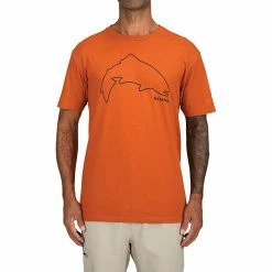 Buy 😀 Simms Men's Trout Outline T-Shirt ❤️