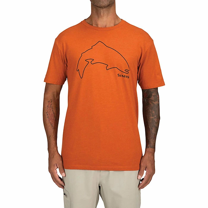 Buy ๐ Simms Men's Trout Outline T-Shirt โค๏ธ